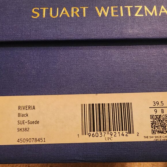 Stuart Weitzman black suede slingback wedge sandals size 39.5 - Picture 5 of 5